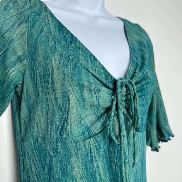 Aziz Vtg Y2K Midi Dress Size L Lettuce Hem - Picture 3 of 10